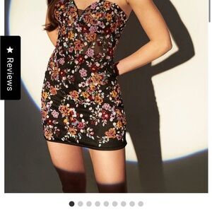 Floral Embroidered Mini Dress